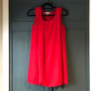 Red Chiffon Shift Dress